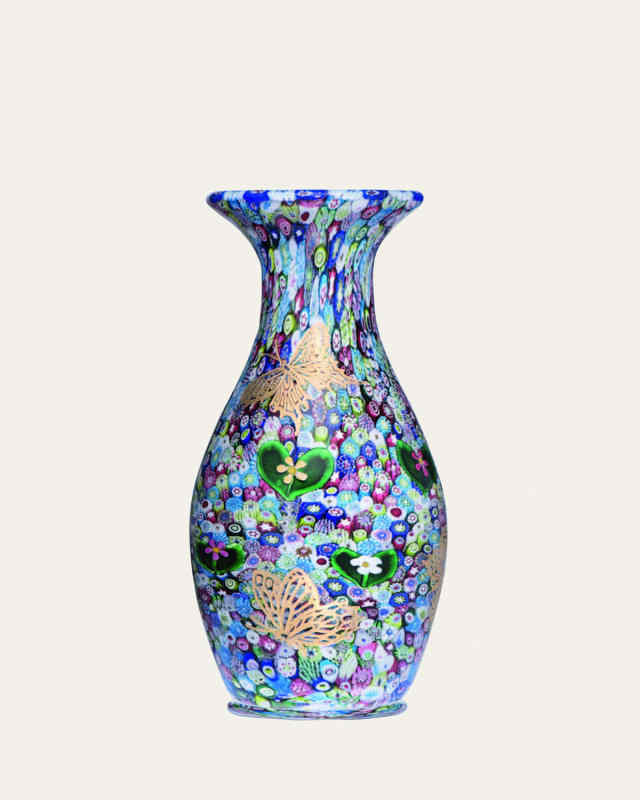 Reve Butterflies Millefiori Vase - 10"